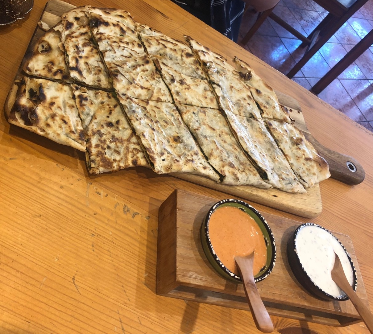 Gözleme mit Spinat und Käse